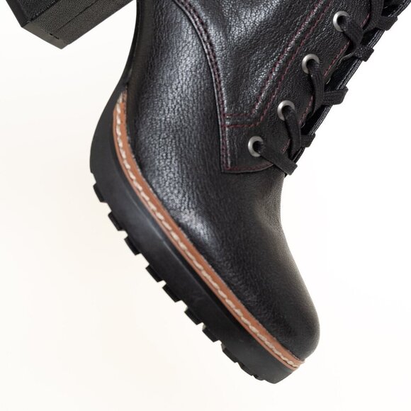 Naturalizer Callie Lace Up Leather Boot Black NWOB - Picture 9 of 15